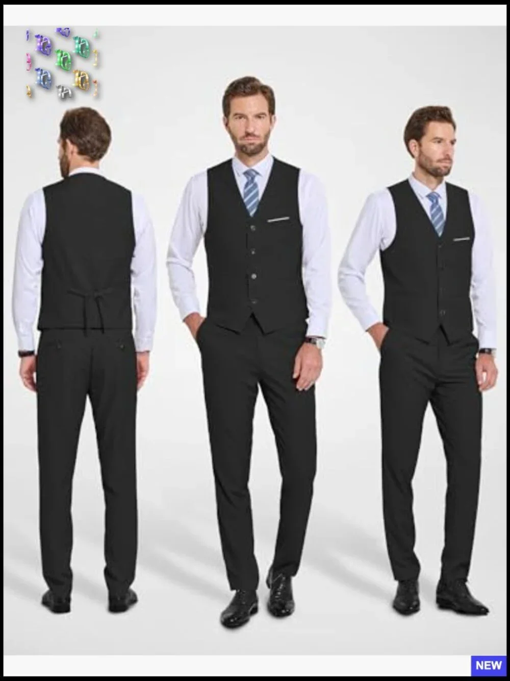 Slim Fit Suit Vest Modern Business Casual Jacket Recycled Material Classic